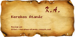 Kerekes Atanáz névjegykártya